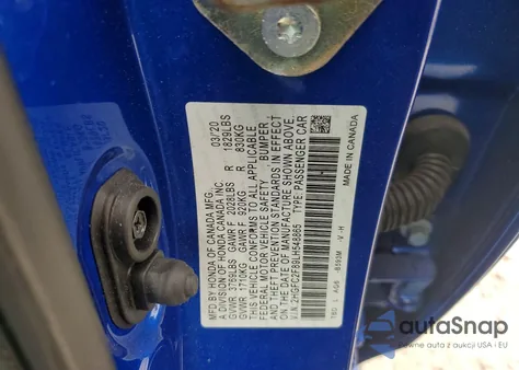 2020 Honda Civic Sport from USA, damaged, VIN 2HGFC2F89LH548865